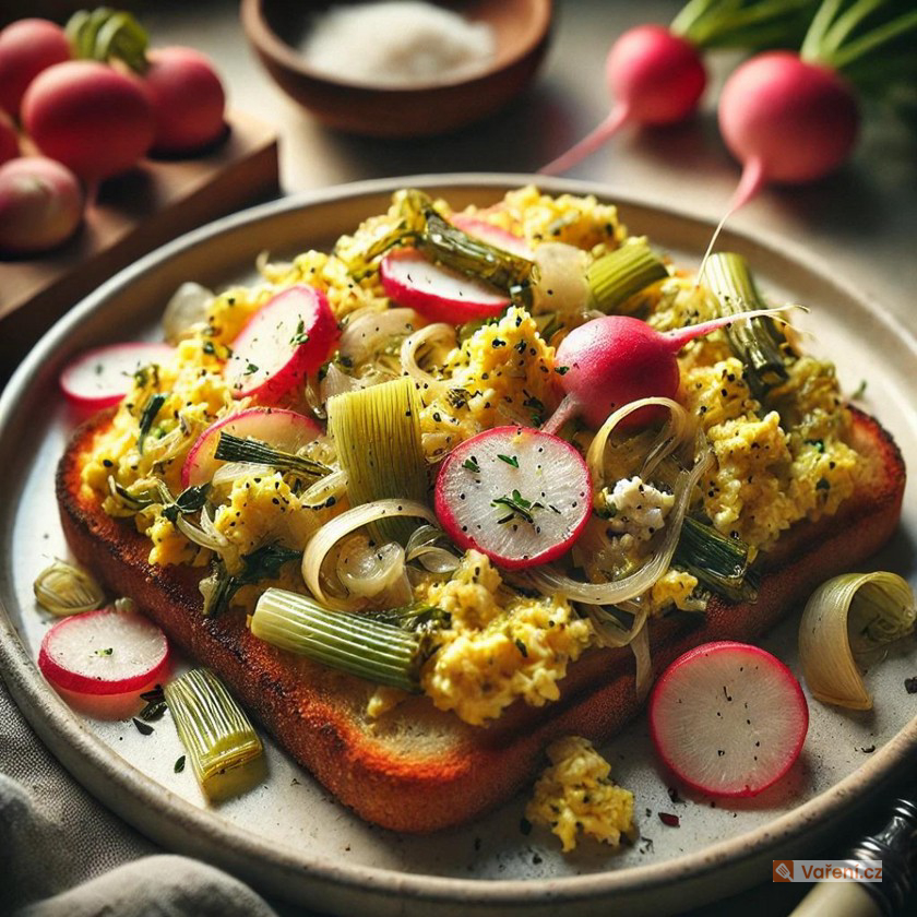 Teplý ředkvičkový salát na toasty