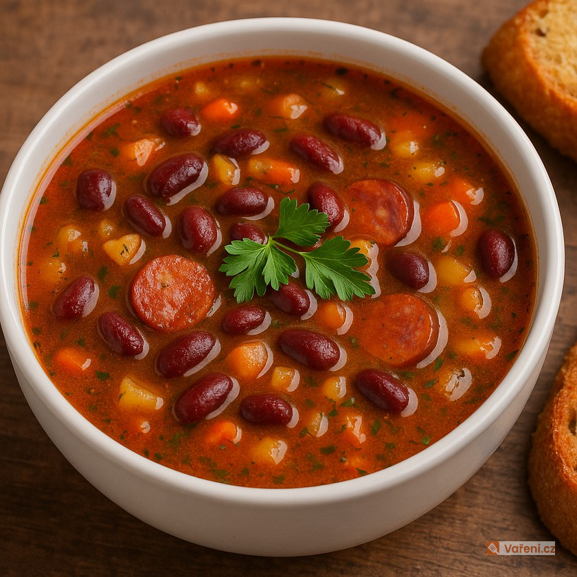 Fazolová polévka s nálevem