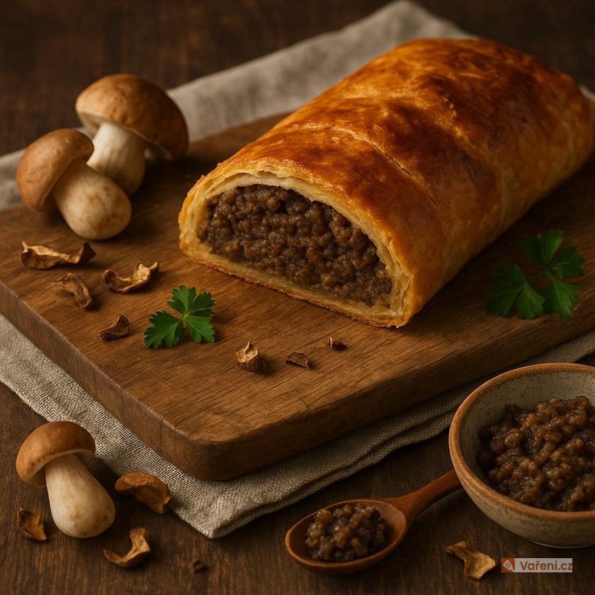 Štrúdl s houbovou náplní