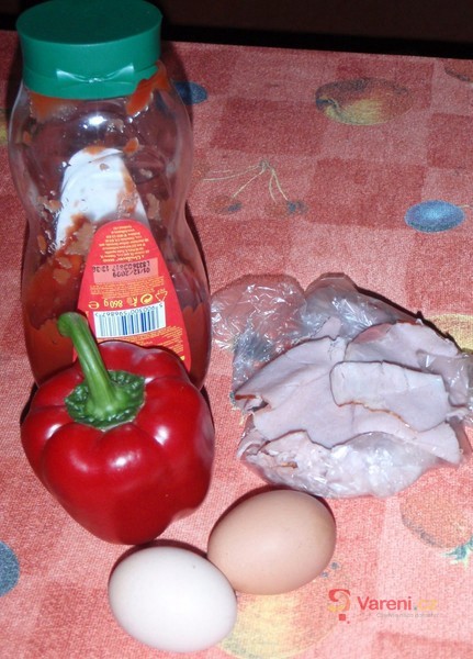 Míchaná vejce se šunkou a paprikou - fotografie 2