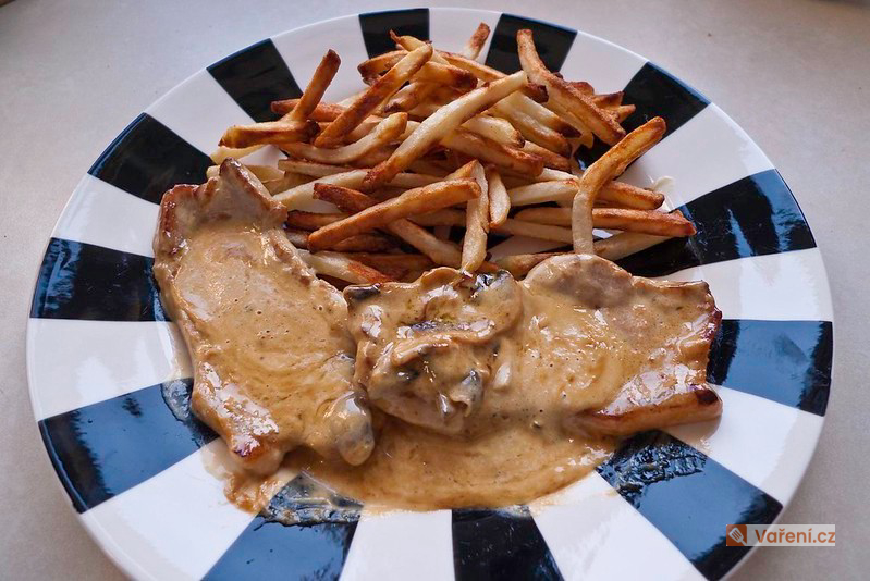 Vepřové plátky v hořčičné omáčce