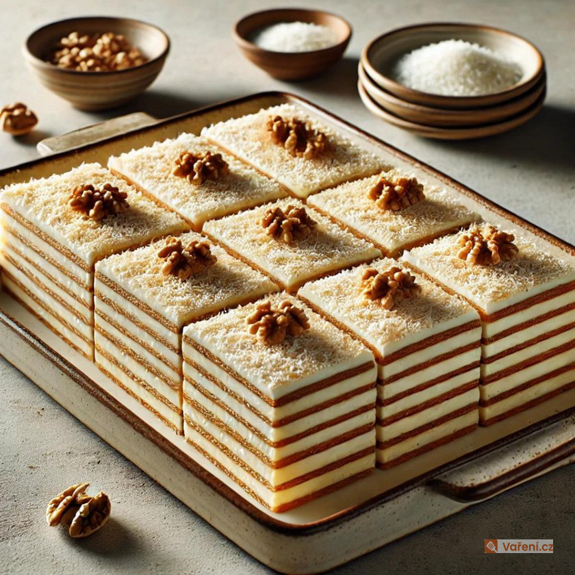 Sušenkově řezy s rumem a pudinkem