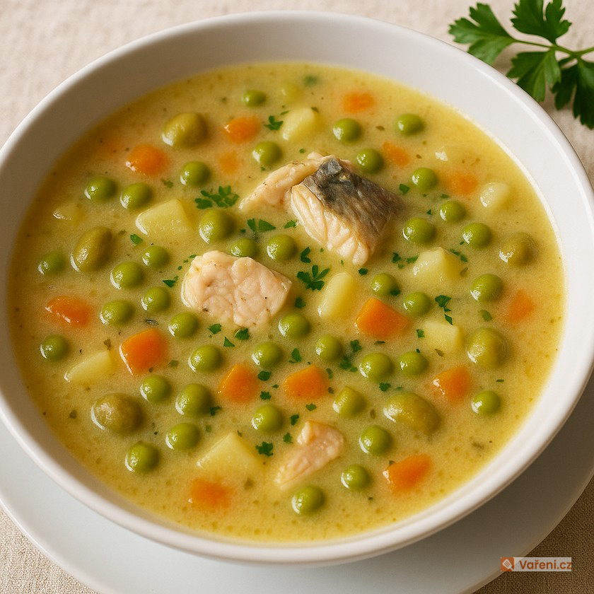Staročeská rybí polévka s hrachem