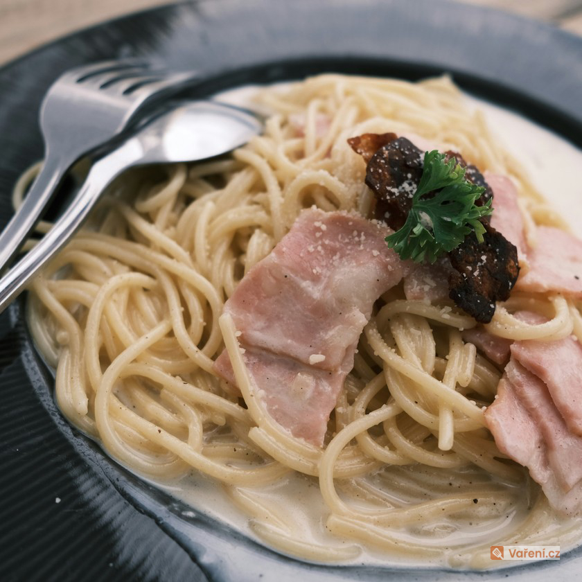 Špagety se sýrovou omáčkou