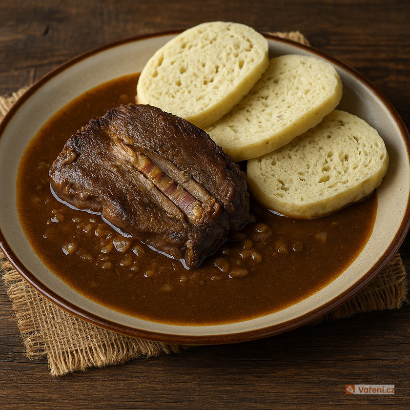 Kančí kýta na česneku