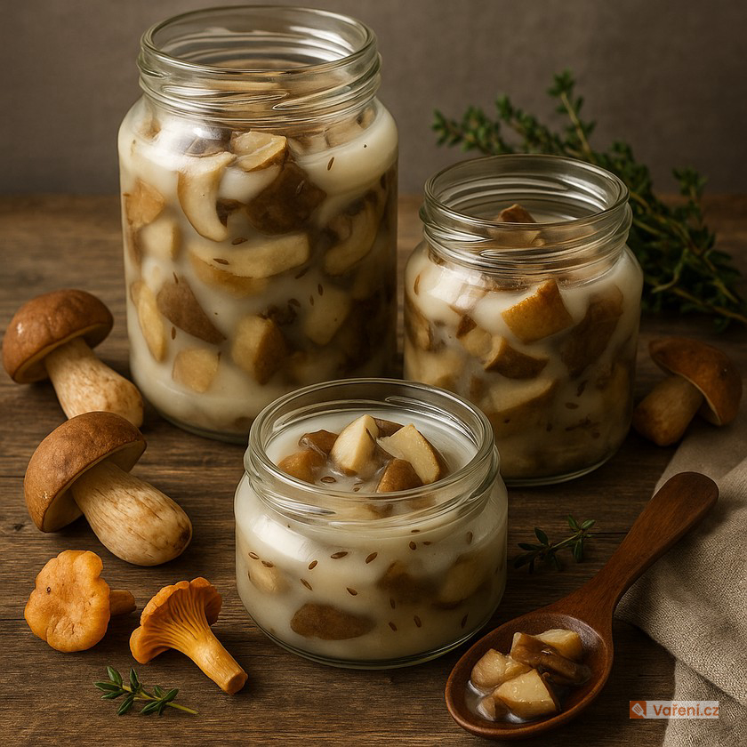 Naložené houby v sádle