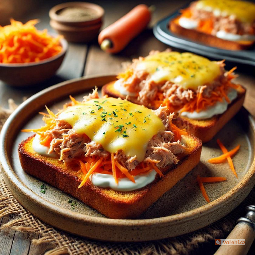 Tuňákovo-mrkvové toasty s jogurtem