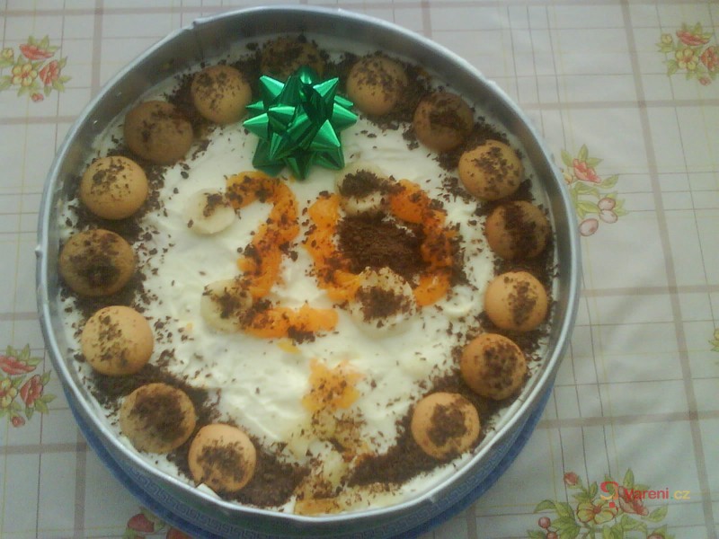 Nepečený piškotový dort s ovocem - fotografie 3