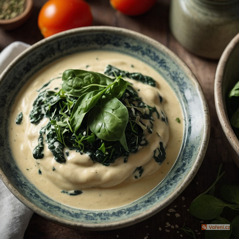 Jarní bylinková omáčka se špenátem