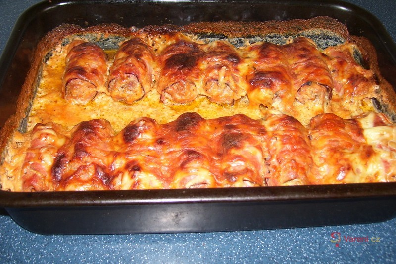 Zapečené šunkové rolky se sýrem - fotografie 2