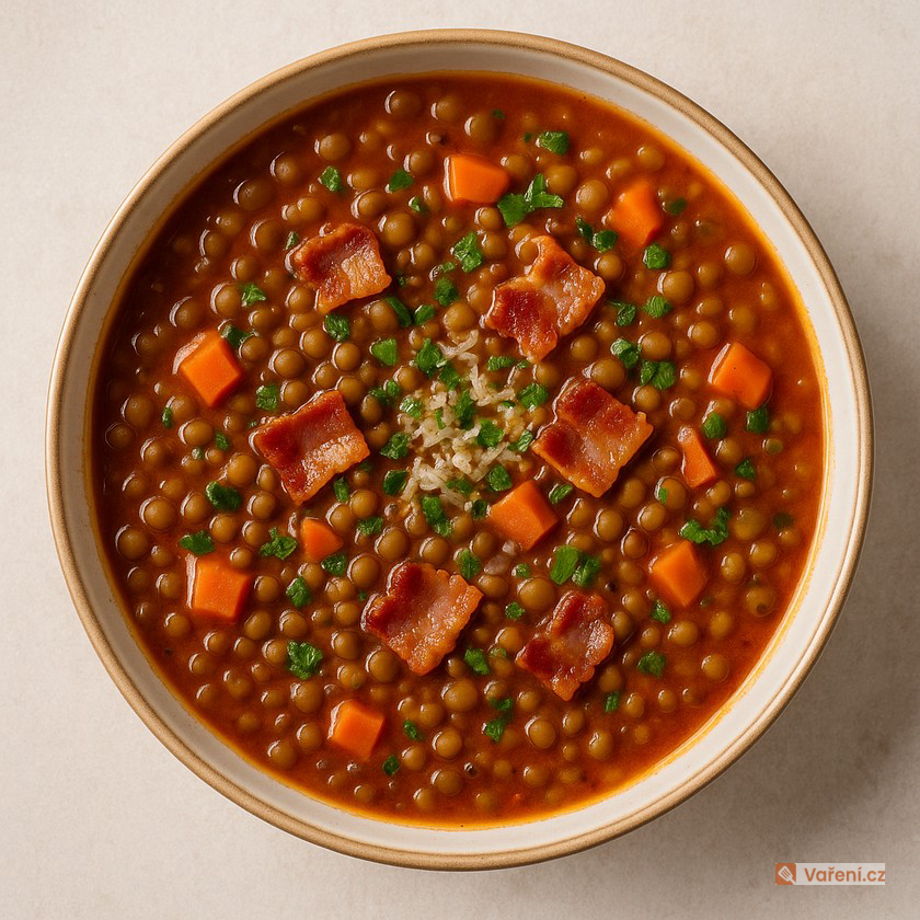 Pikantní čočková polévka s rajčaty