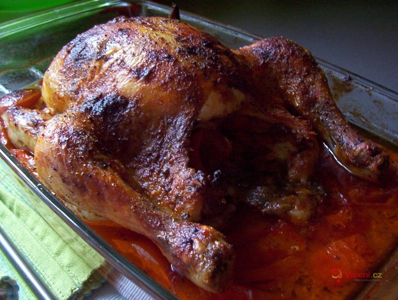 Pečené kuře s rajčaty