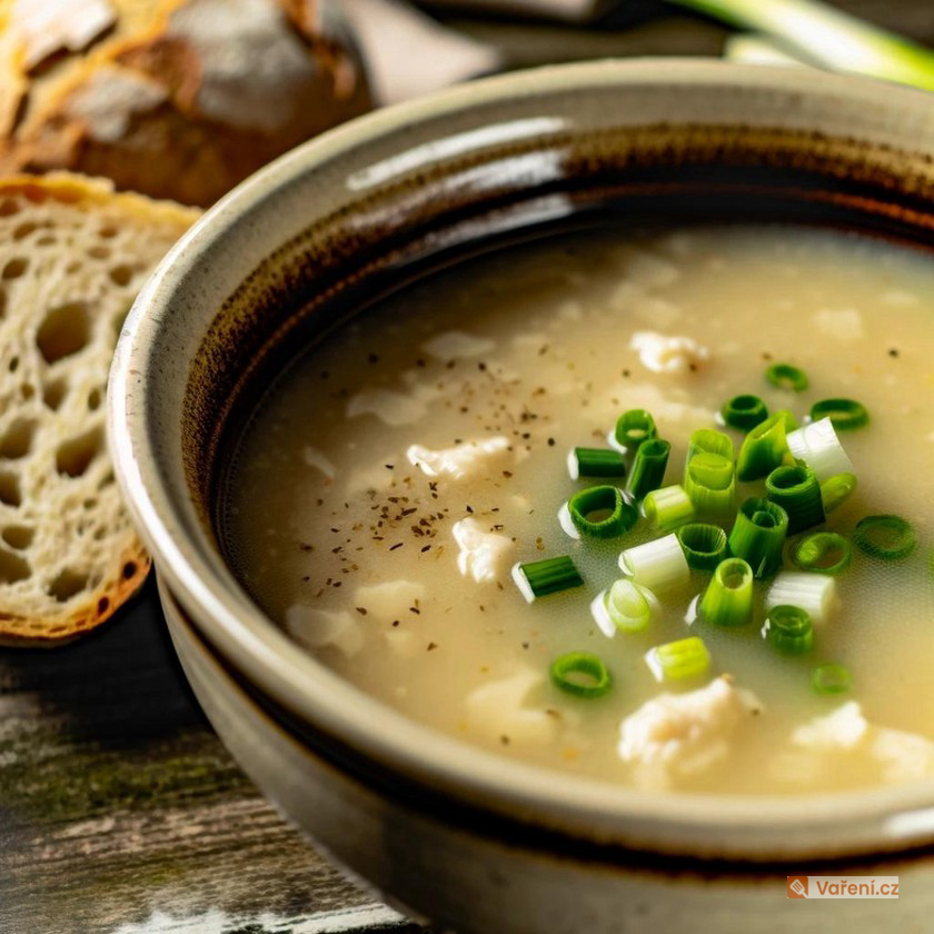 Drožďová polévka s jarní cibulkou