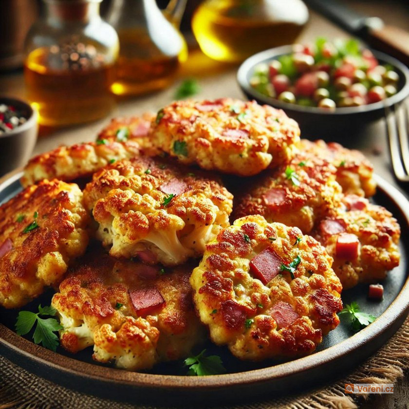 Květákové placičky s uzeným masem