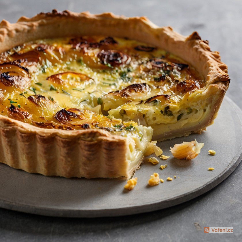 Cibulový quiche: Tradiční cibulový koláč z Francie