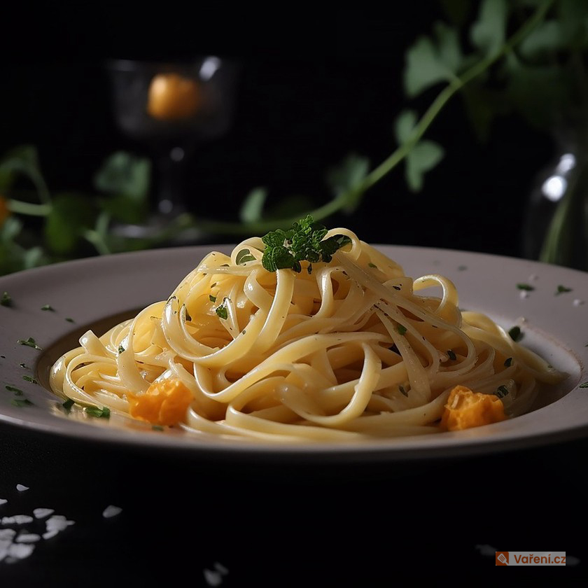 Špagety s omáčkou z krabích tyčinek