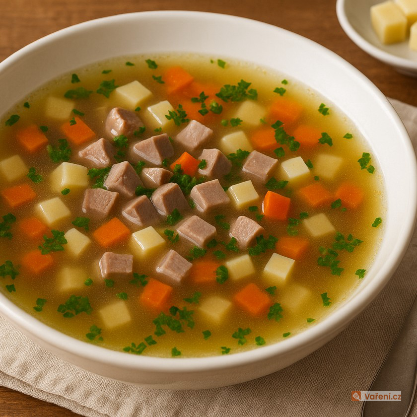 Polévka z vepřového jazyka