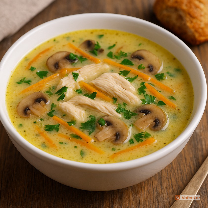 Kuřecí polévka se žampióny