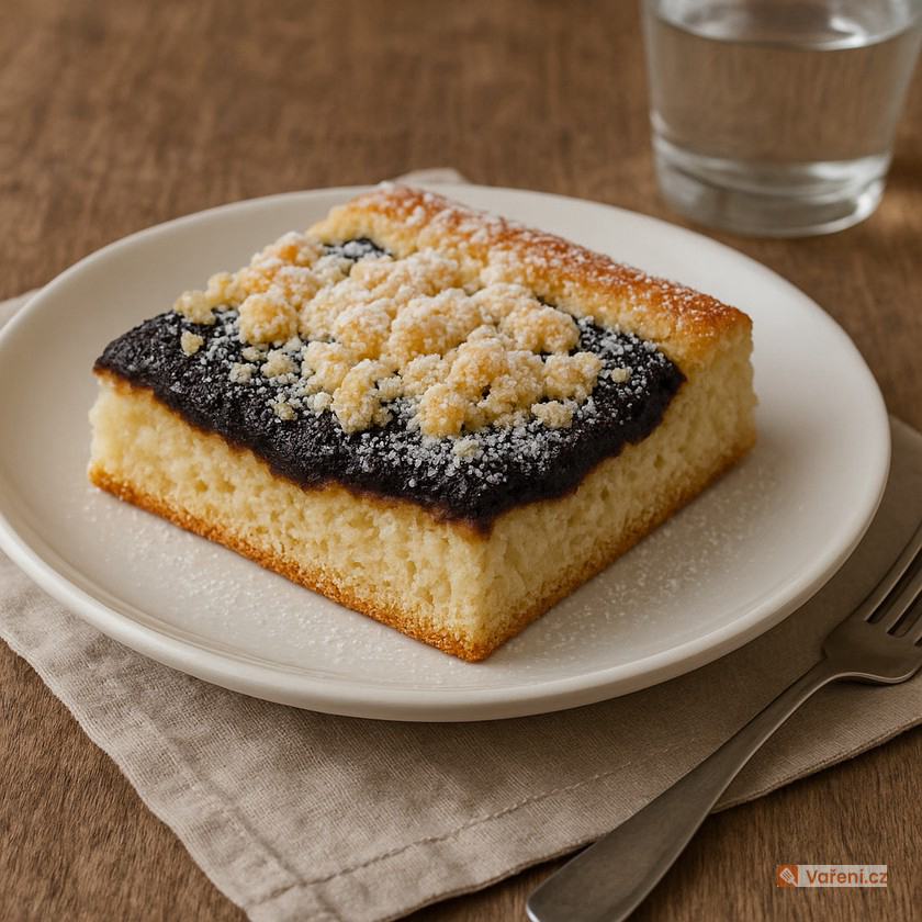 Kynutý koláč s povidly a drobenkou