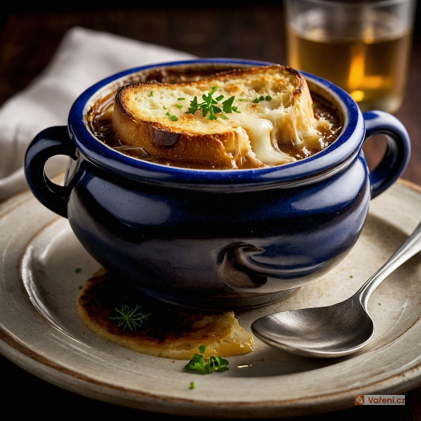 Cibulačka se sýrovými toasty