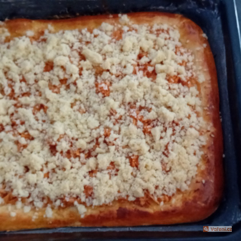 Jablečný kynutý koláč s drobenkou - fotografie 2