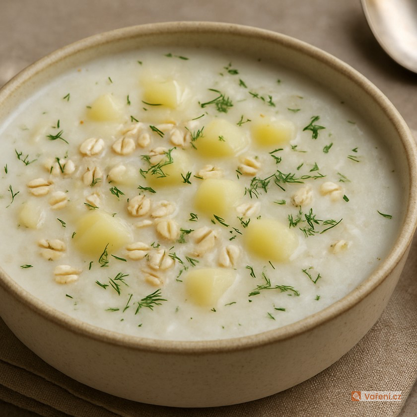Bílá bramborová polévka s koprem