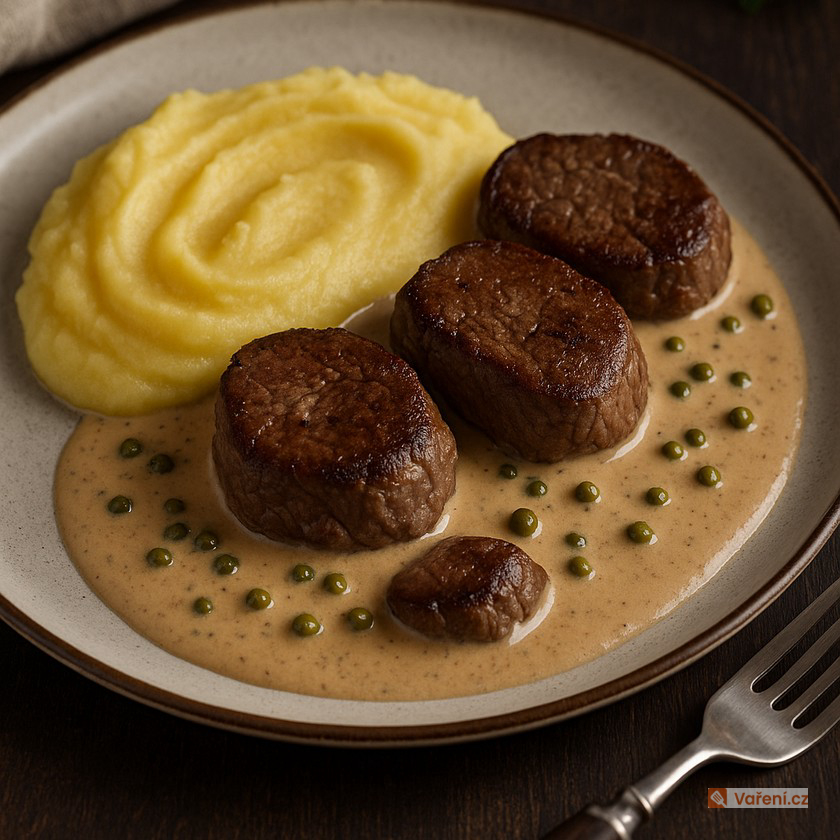 Srnčí medailonky s pepřovou omáčkou