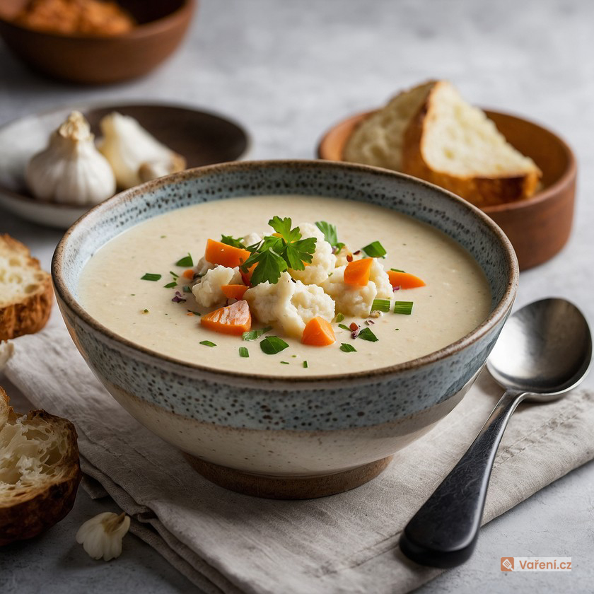 Bílá květáková polévka