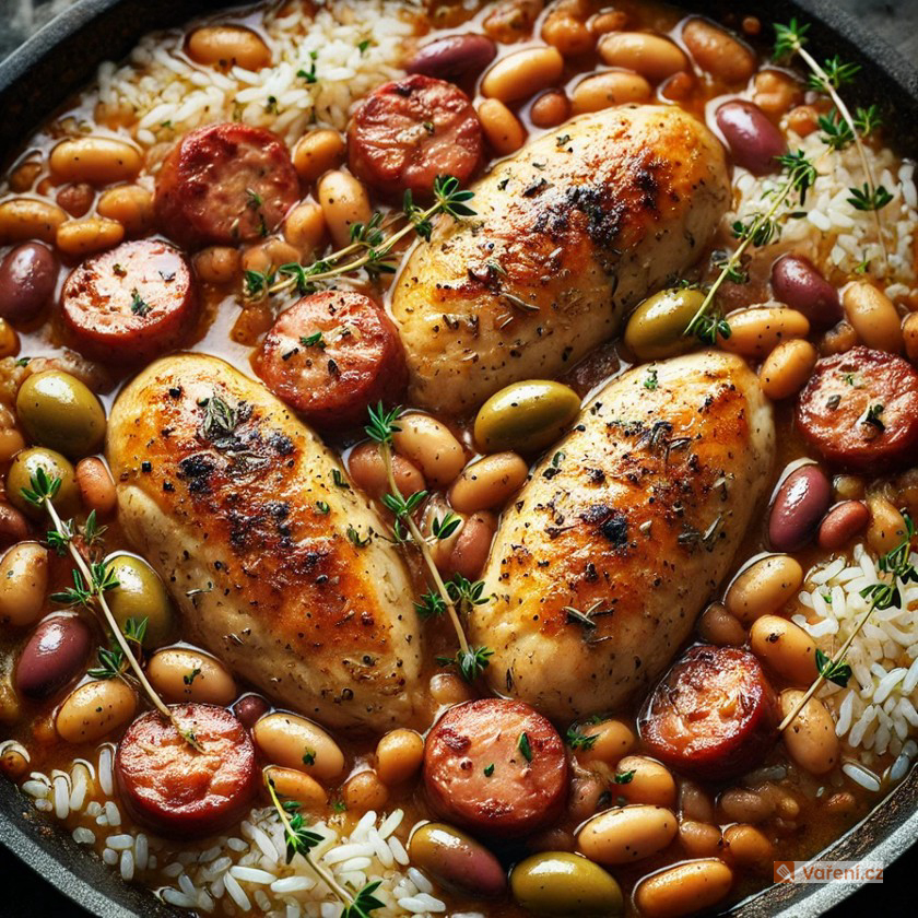 Dušená kuřecí prsa s rýží
