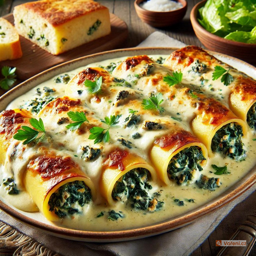 Domácí cannellony se špenátem