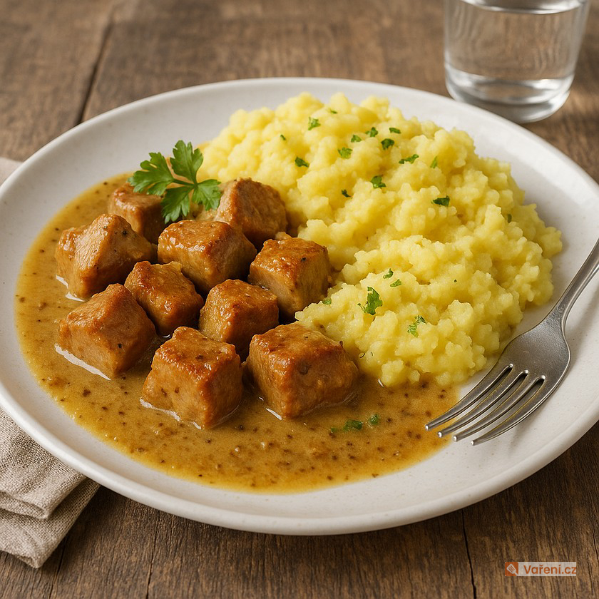 Vepřové kostky v hořčici