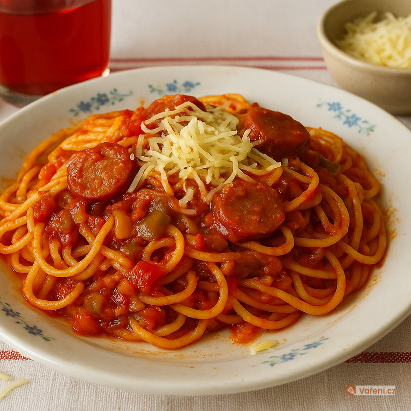 Špagety s omáčkou z točeňáku podle Šárky